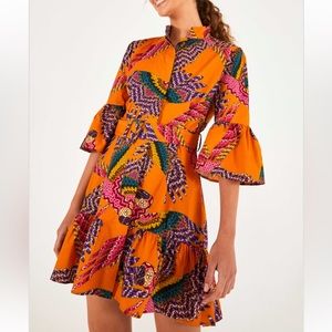 Farm Rio Beaded Macaws Mini Dress